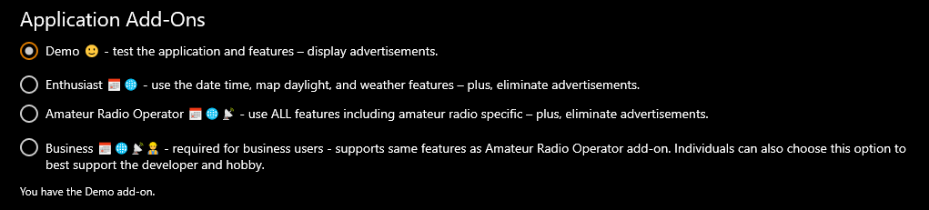 Settings application add-ons.