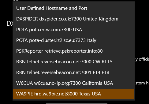 DX spots sites.