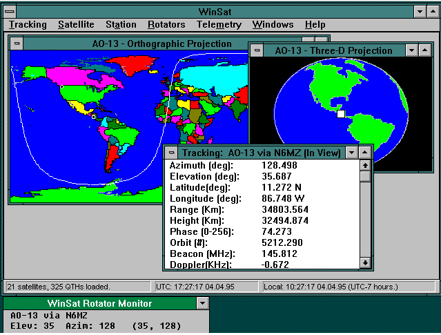 WinSat via AMSAT in 1990's.